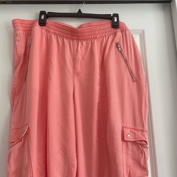 Lane Bryant Flight Pants Joggers Coral Elastic Waist Comfort Size 18/20 Comfy - Picture 3 of 10